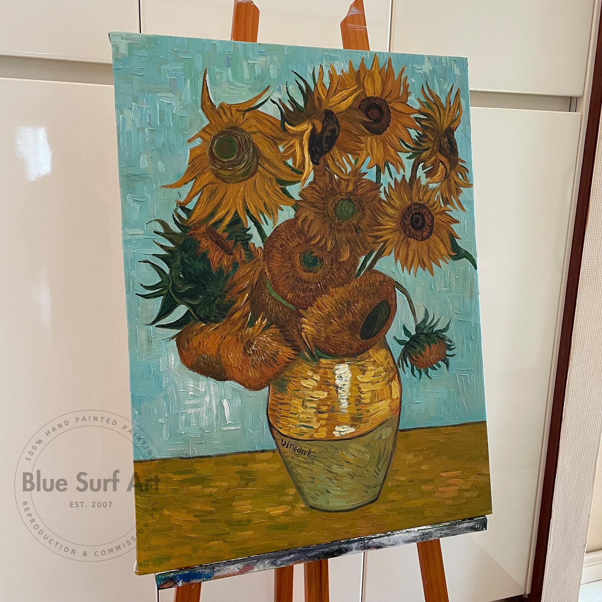 手描きのゴッホ風「ひまわり」油絵複製画 - Etsy 日本