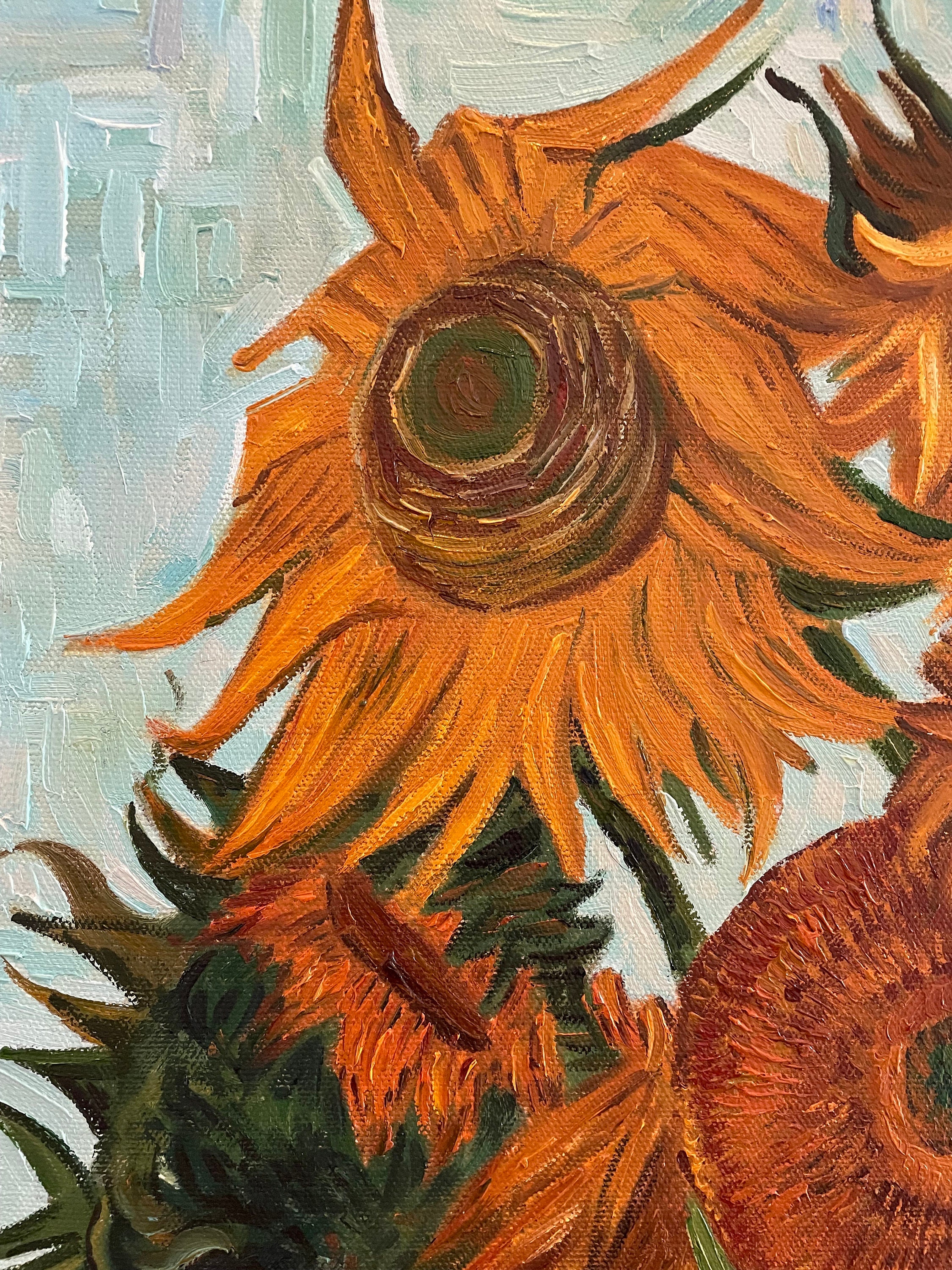 手描きのゴッホ風「ひまわり」油絵複製画 - Etsy 日本