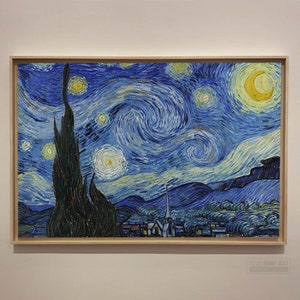 Vincent Van Gogh Hand-Painted Masterpiece Reproduction Oil Painting of Starry Night Customisable Canvas Sizes Gift Wrap Available