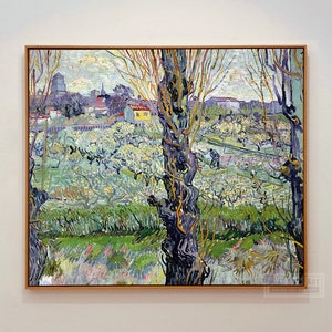 Hand Painted Van Gogh: View of Arles, Flowering Orchards Oil Painting