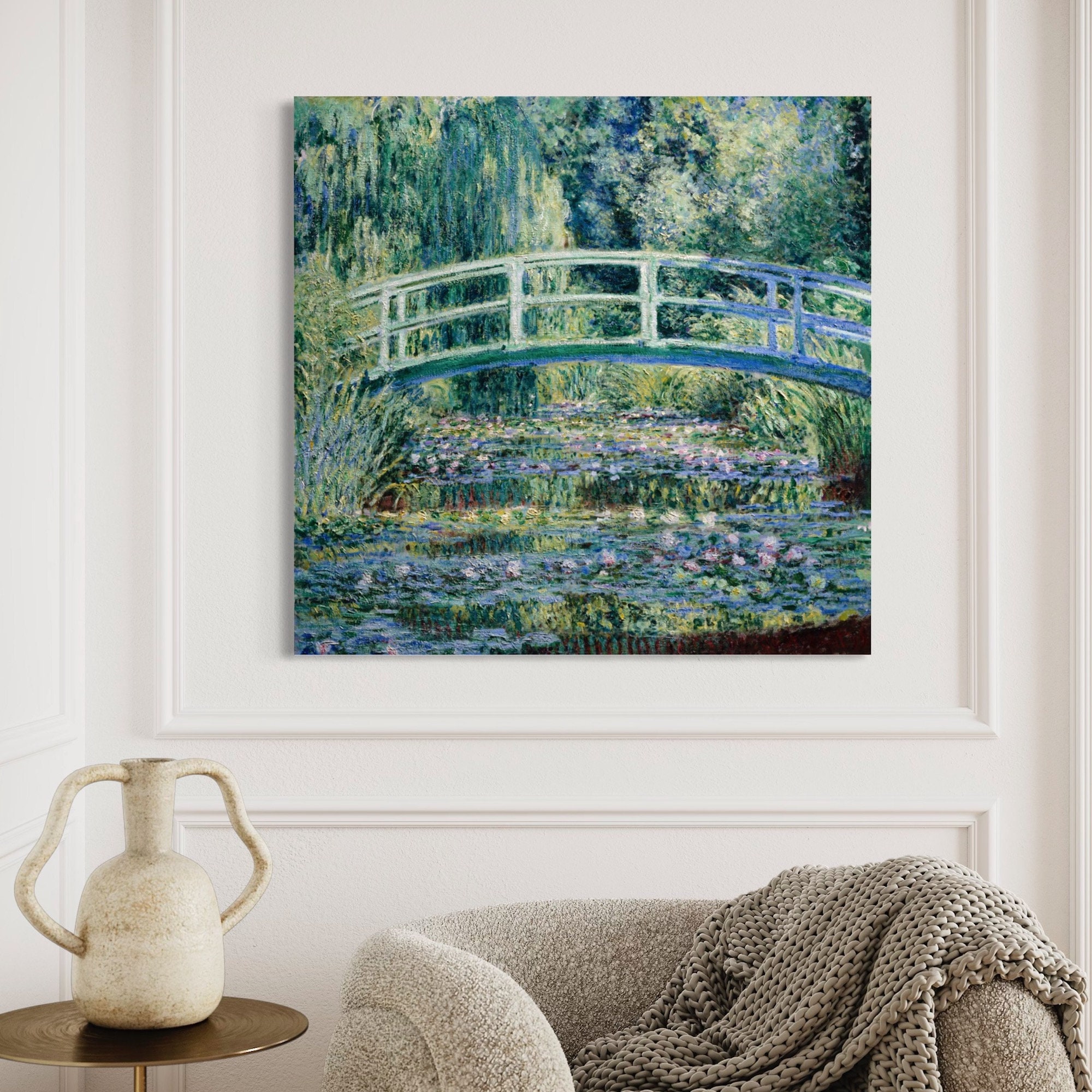 手描きのクロード・モネ作「睡蓮と日本の橋」油絵複製画 - Etsy 日本