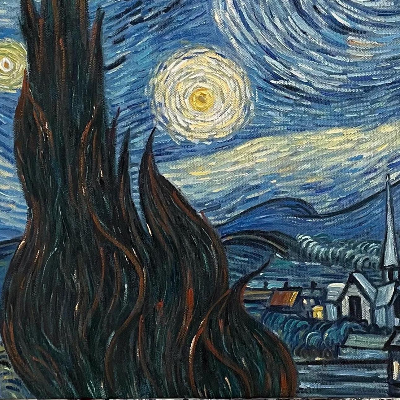 手描きのゴッホ「星月夜」油絵複製画 - Etsy 日本