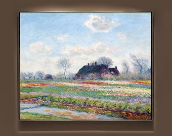 クロード・モネ、「Tulip Fields at Sassenheim,near Tulip Fields at Sassenheim Near Leyden 1886 Netherlands by