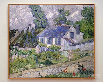 Hand Painted Van Gogh "Houses at Auvers" Oil Painting Reproduction