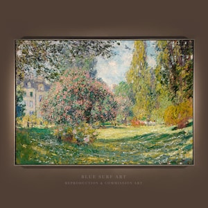 Der Parc Monceau (1876) Claude Monet Reproduktion Handgemaltes Öl auf Leinwand Wandkunst Geschenk Monet Landschaftskunst Geschenk