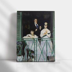 100% Hand Painted Oil on Canvas, The Balcony Painting by Édouard Manet Reproduction, Manet Reproduction Impressionism art