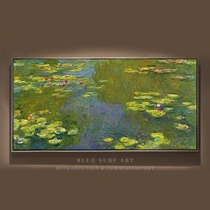 Water Lily Pond Claude Monet 1919 Reproduction Water Lilies Canvas Art Living Room Wall Art Monet Hand Painted Oil Canvas Gift Painting