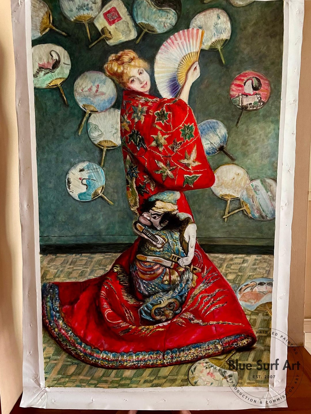 手描きの油絵複製画 – クロード・モネ作「日本の娘」キャンバス画
