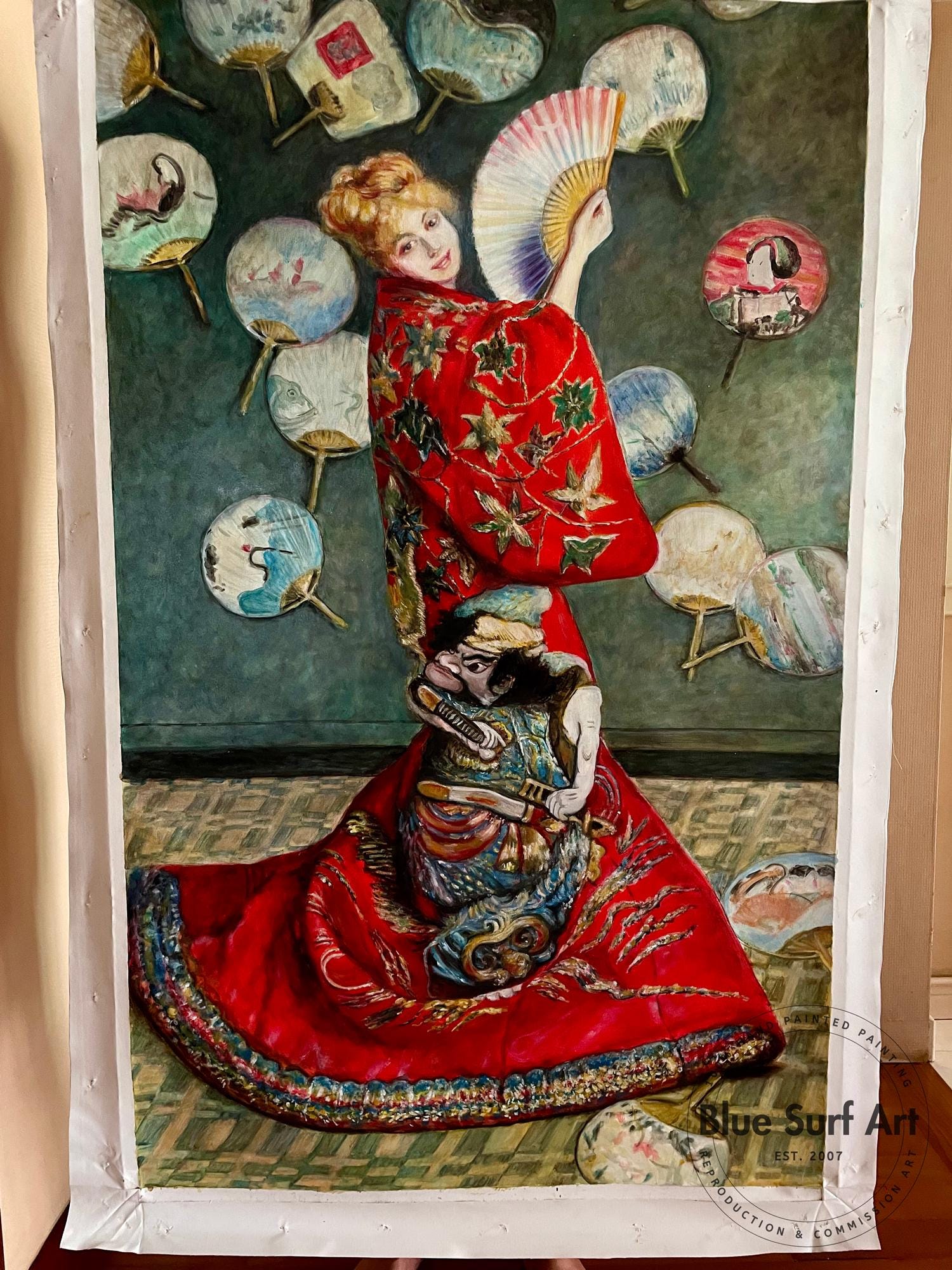 手描きの油絵複製画 – クロード・モネ作「日本の娘」キャンバス画