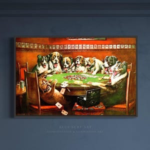 Cassius Coolidges handgemalte Meisterwerk-Reproduktion des Poker-Sympathiehundes, das Pokerspiel spielt