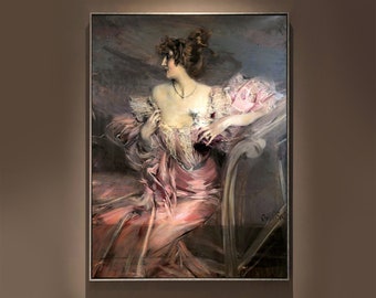 Retrato de Madame de Florian, pintura al óleo hecha a mano, lienzo personalizado