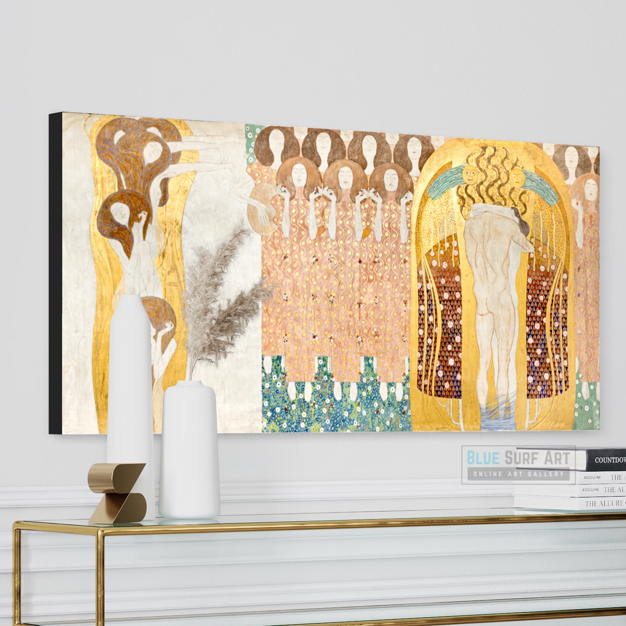 Gustav Klimt: Beethoven Frieze, Choir of Angels - Hand-painted Oil
