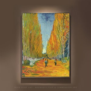 Hand Painted Les Alyscamps by Vincent van Gogh Reproduction Canvas Art  van Gogh Living Room Wall Art Landscape Oil Painting Gift Canvas Art