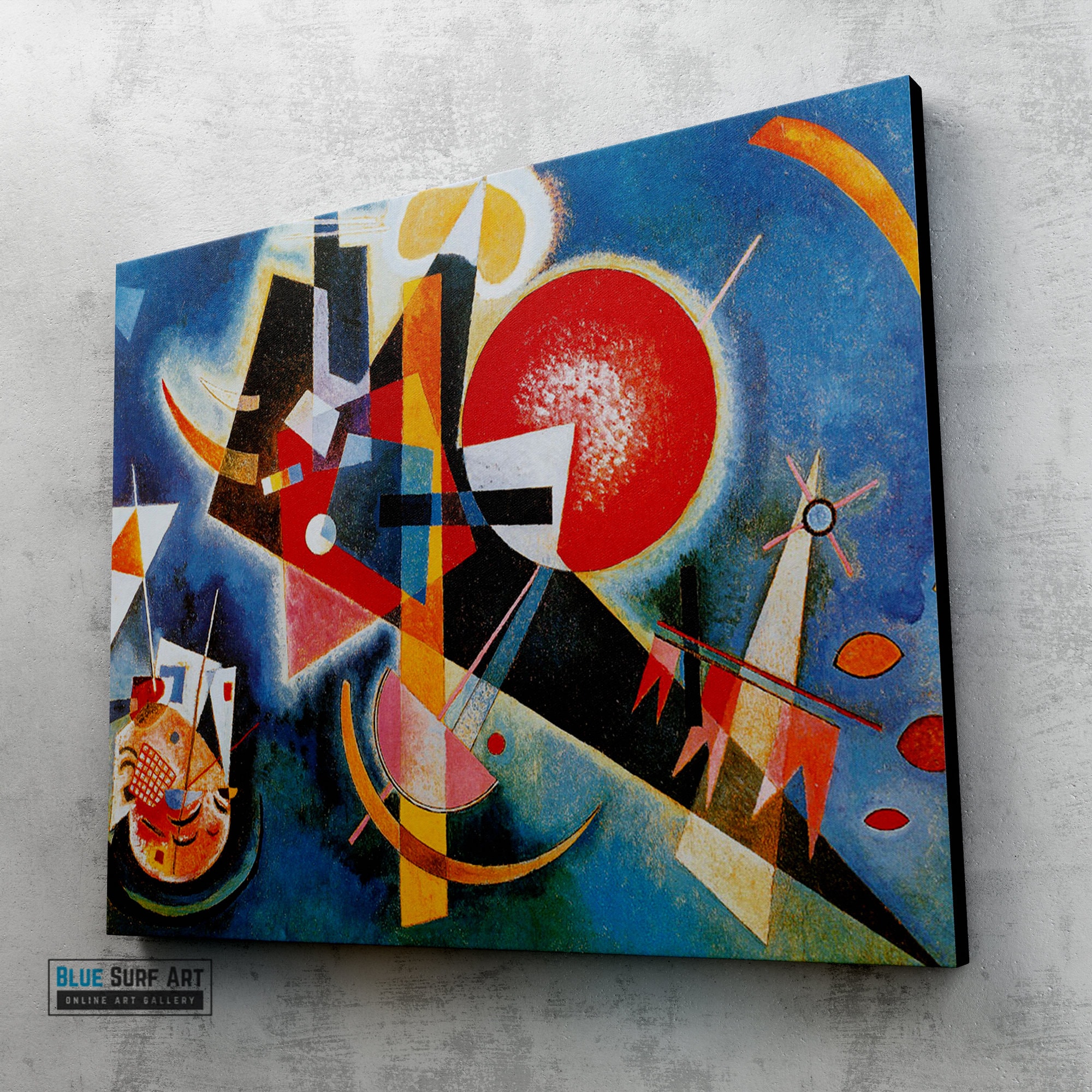美品ドイツ購入Kandinsky In Blue ジグソーパズル 1000ピース Kandinsky 'in Blue, 1925' Reproduction: Hand-painted Abstract Oil