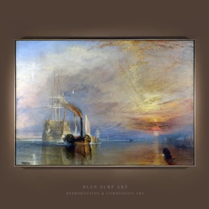 Hand-Painted Oil Painting: Turner&#39;s Fighting Temeraire Seascape Art