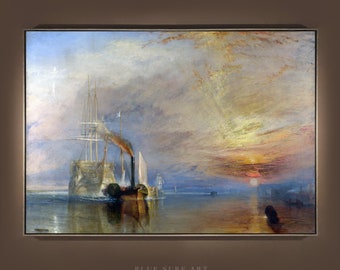 Handgemaltes Ölgemälde: Turners Seestück „Die kämpfende Temeraire“