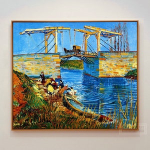 Van Gogh Hand-Painted Masterpiece Reproduction Oil Painting of The Langlois Bridge at Arles 1888 Customisable Canvas Sizes Famous Artwork