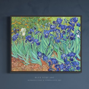 Van Gogh's Irises Painting Hand Painted Masterpiece Reproduction Oil on Canvas Customisable Canvas Sizes Perfect Gift for any Occasions