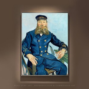 Portrait of the Postman Joseph Roulin Vincent van Gogh Reproduction Canvas Art Van Gogh Living Room Wall Art Painting Van Gogh Gift Art