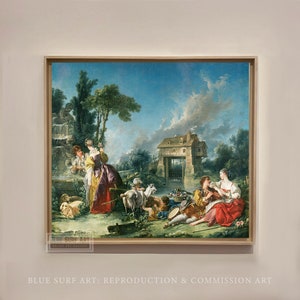 The Fountain of Love 1748 François Boucher Reproduction Canvas Art, 100% Hand Painted Oil Painting on Canvas, Living Room Wall Art, Gift Art