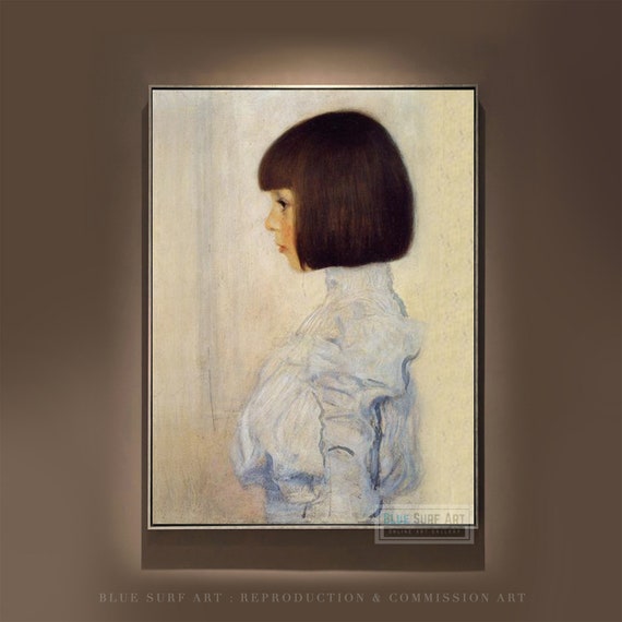Hand Painted Klimt Canvas Art: Portrait of Helene
