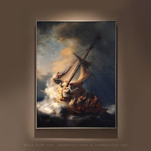 Rembrandt &#39;Storm on the Sea of Galilee&#39; Hand-Painted Oil Painting