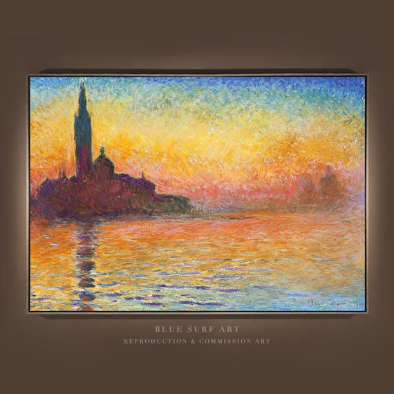 Hand-painted Monet San Giorgio Maggiore Oil Painting: Venice