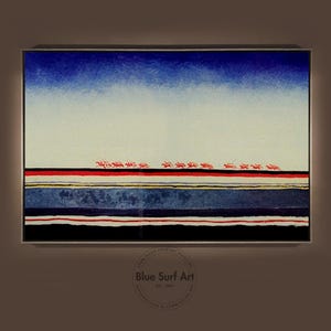 Red Cavalry Riding by Kazimir Malevich – Hand‑Painted Oil on Canvas | Suprematist Abstract Landscape | Custom Sizes