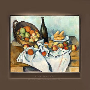 The Basket of Apples (ca. 1893) by Paul Cézanne Reproduction Canvas Art Cézanne Living Room Wall Art Hand Painted Oil Canvas Gift Art