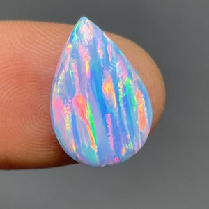 Pear Shaped Bello Opal - Jelly Opal Gemstone - Ocean Blue Balloon Opal - Unique Welo Fire Opal Cabochon for Jewelry - For Her - Nebula Opal