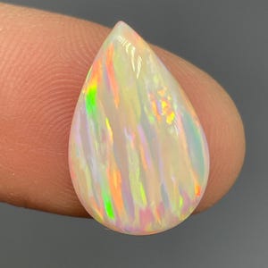 Stunning Pear Shaped Jelly Opal Gemstone - Welo Fire Opal Cabochon for Jewelry - Unique Balloon Opal - For Her - Nebula Opal -  Bello Opal
