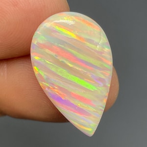 Pear Shaped Bello Opal - Welo Fire Opal Cabochon for Jewelry - Unique Balloon Opal - Stunning Jelly Opal Gemstone - For Her - Nebula Opal