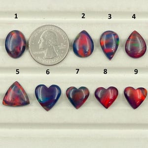 Aurora Opal Cabochon Ethereal Rainbow Flash Gem for Jewelry Making Synthetic Opal Cab Fireplay Gemstone for Rings & Pendants