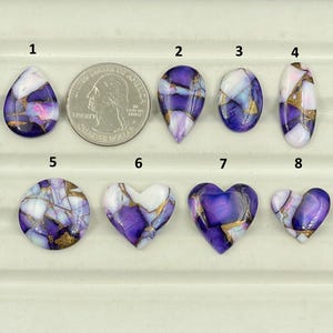 Kingman Purple Rose Dahlia Cabochon Lavender Gemstone for Rings, Pendants & Artisan Jewelry