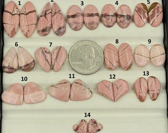 Pink Opal Cabochon Pair: Australian Gemstone for Earrings