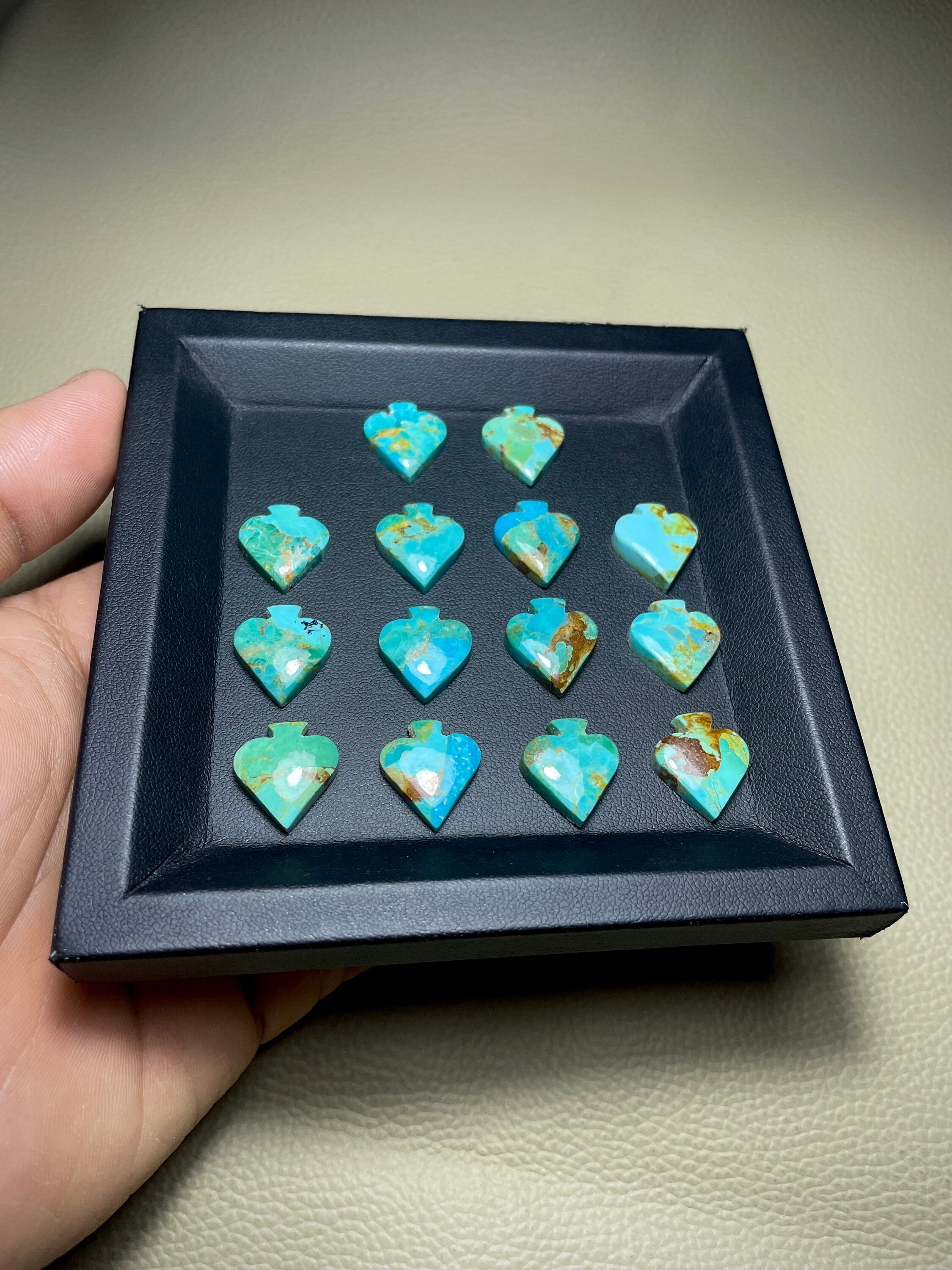 Spade Rurquose Handcrafted Spades of Mohave Turquoise Cabochon Perfect for DIY Jewelry ...