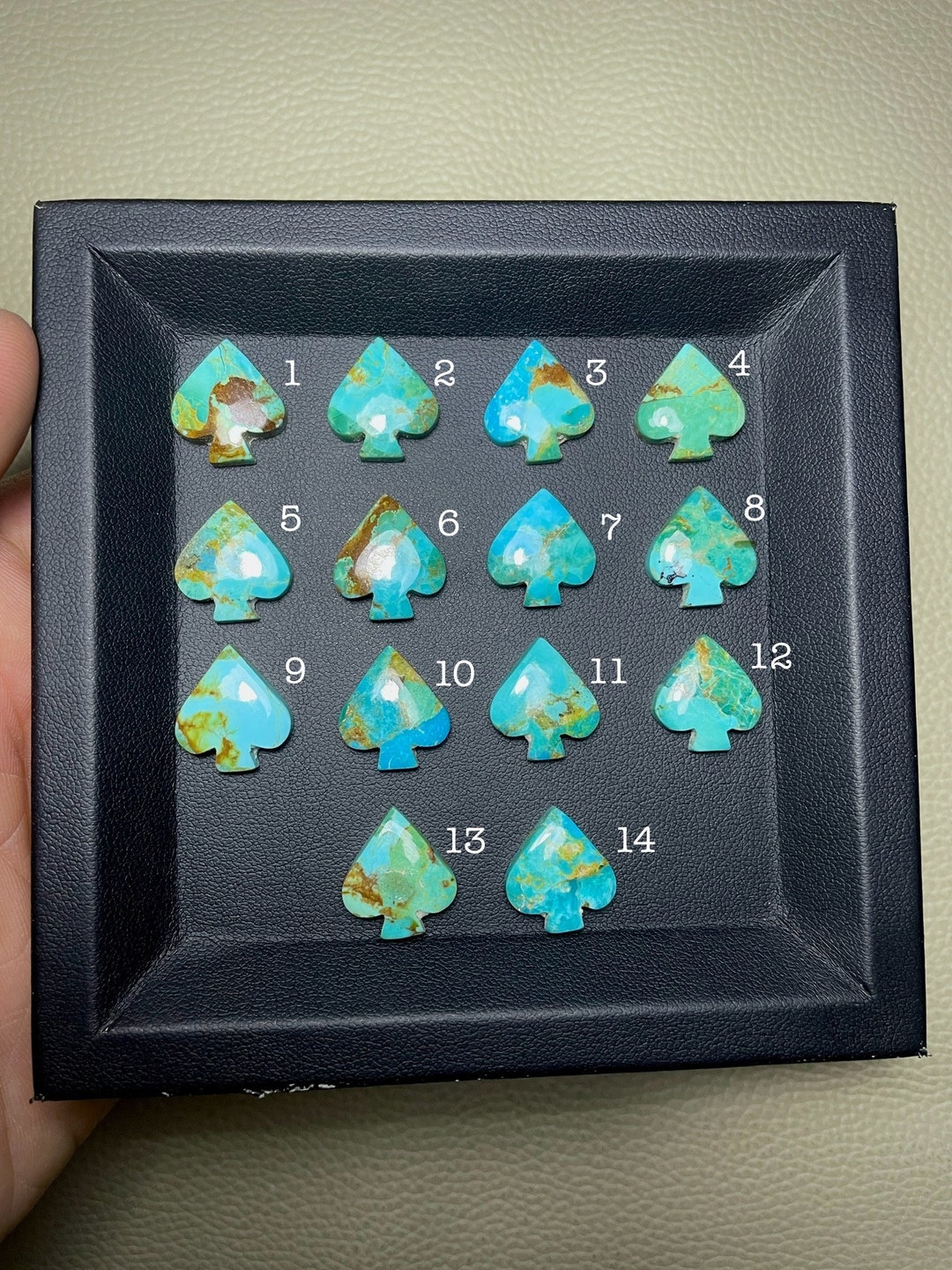 Spade Rurquose Handcrafted Spades of Mohave Turquoise Cabochon - Perfect for DIY ...