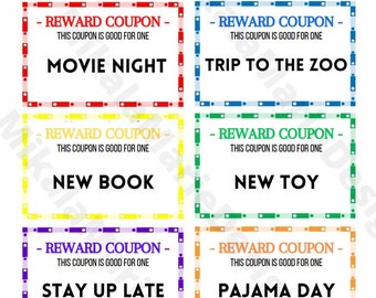 Editable Kids Coupons Printable Kids Reward Cards Animal - Etsy