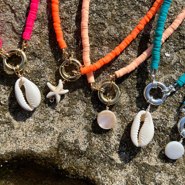 Colorful Beaded Summer Shell Long Necklace main image 1