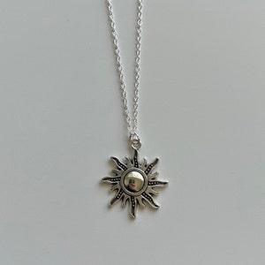 Silver Sun charm necklace | hippie sun necklace | sun jewelry | hippie necklace | hippie jewelry | nature necklace | celestial necklace