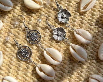 Cowrie Shell Earrings | Shell sun earrings | flower Shell earrings | cowrie earrings | Beachy earrings | Beachy jewelry | Shell jewelry