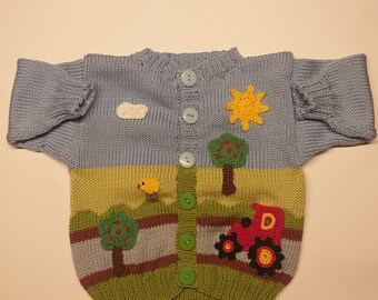 Selbstgestrickte Kinderjacke Größe 80