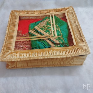 Striped Satan | Saree/Lehanga Packing Cover | Bridal dress Packing cover | Indian dress packing basket