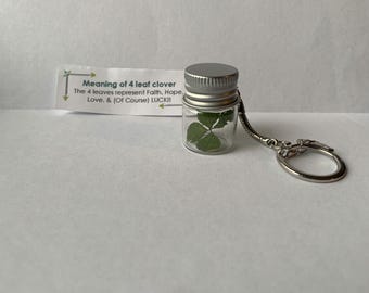 Lucky Wild Four Leaf Clover Keychain