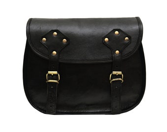 Borsa a bisaccia in pelle, borsa per bici in pelle, borsa laterale in pelle per moto, borsa da sella in pelle per bicicletta, regalo per papà, regalo per nonno