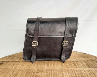 Leather pannier Bag , Leather Bike bag , Leather Motorcycle Side Pannier Bag, Bicycle leather saddle bag, gift for dad, gift for grandfather