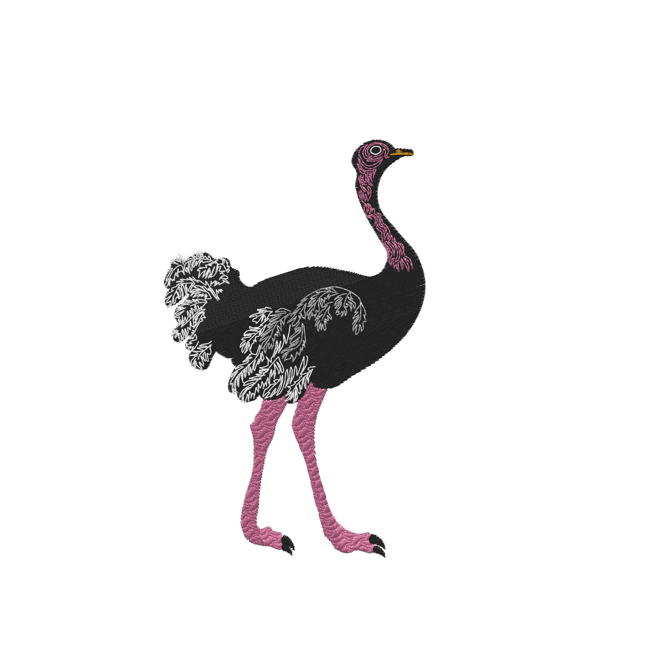 Ostrich bird embroidery design file for embroidery machine  etsy Ostrich bird embroidery design file for embroidery machine  etsy