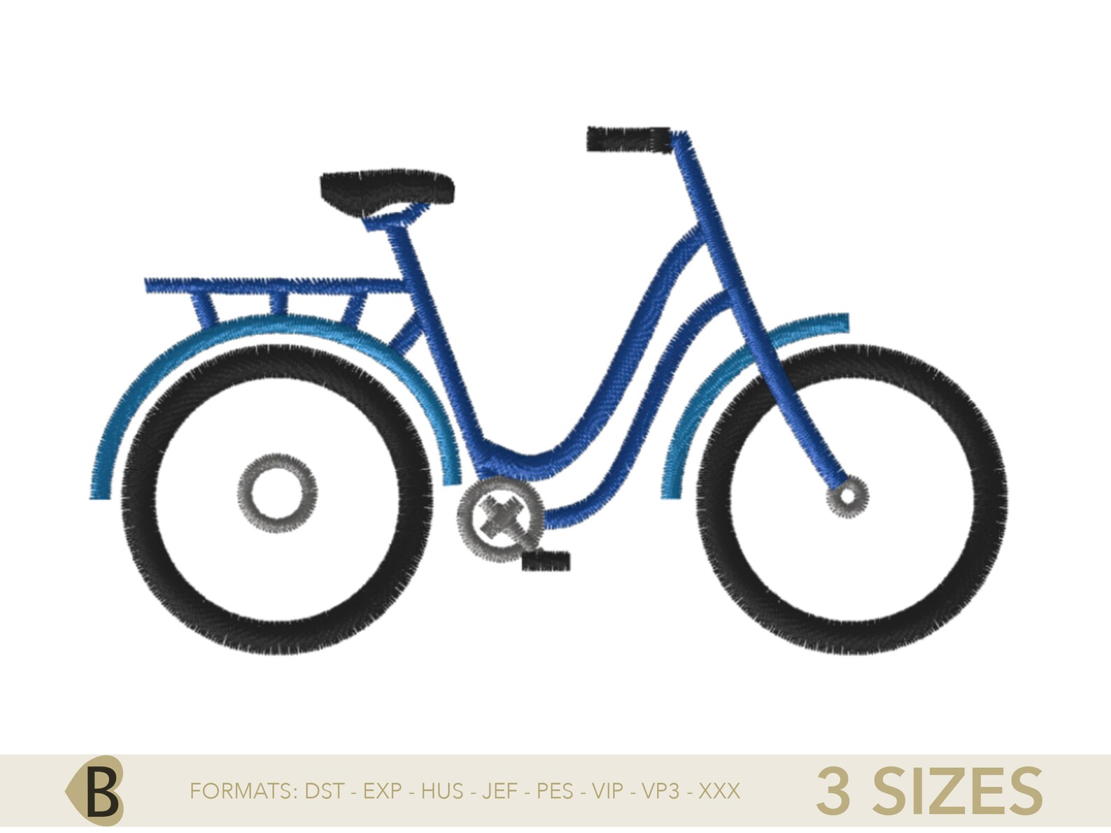 Motif de broderie pour machine à broder représentant un vélo | Etsy