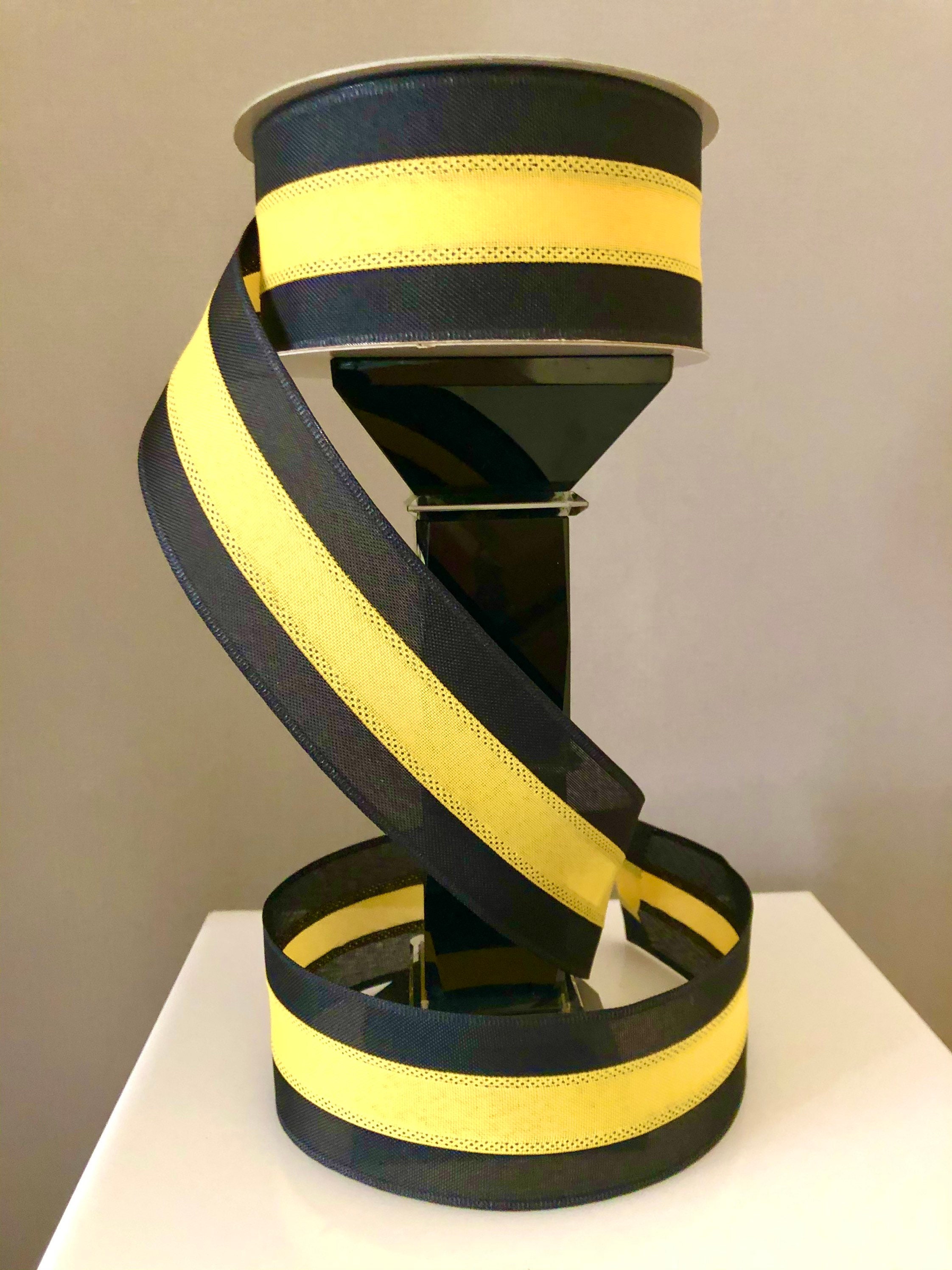 Wired Ribbon UK Yellow And Black Wire Edged Ribbon 2.5 Etsy