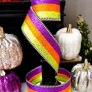 Wire Edge Halloween Ribbon 2.5” Halloween Wreath, Halloween Glam ...